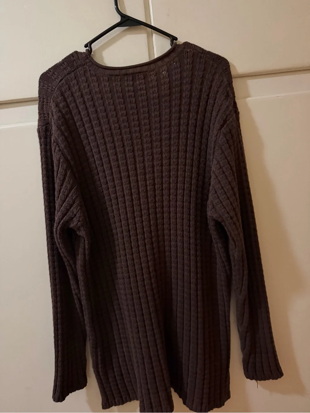 Nordstrom Dark Purple Ribbed Crewneck Sweater